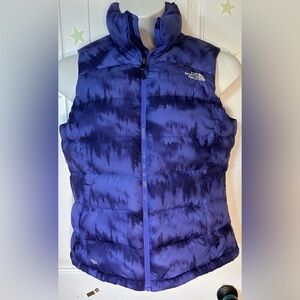 The North Face TNF Nuptse 2 700 Down Puffer Vest Purple Tree Print Puffer Sz M